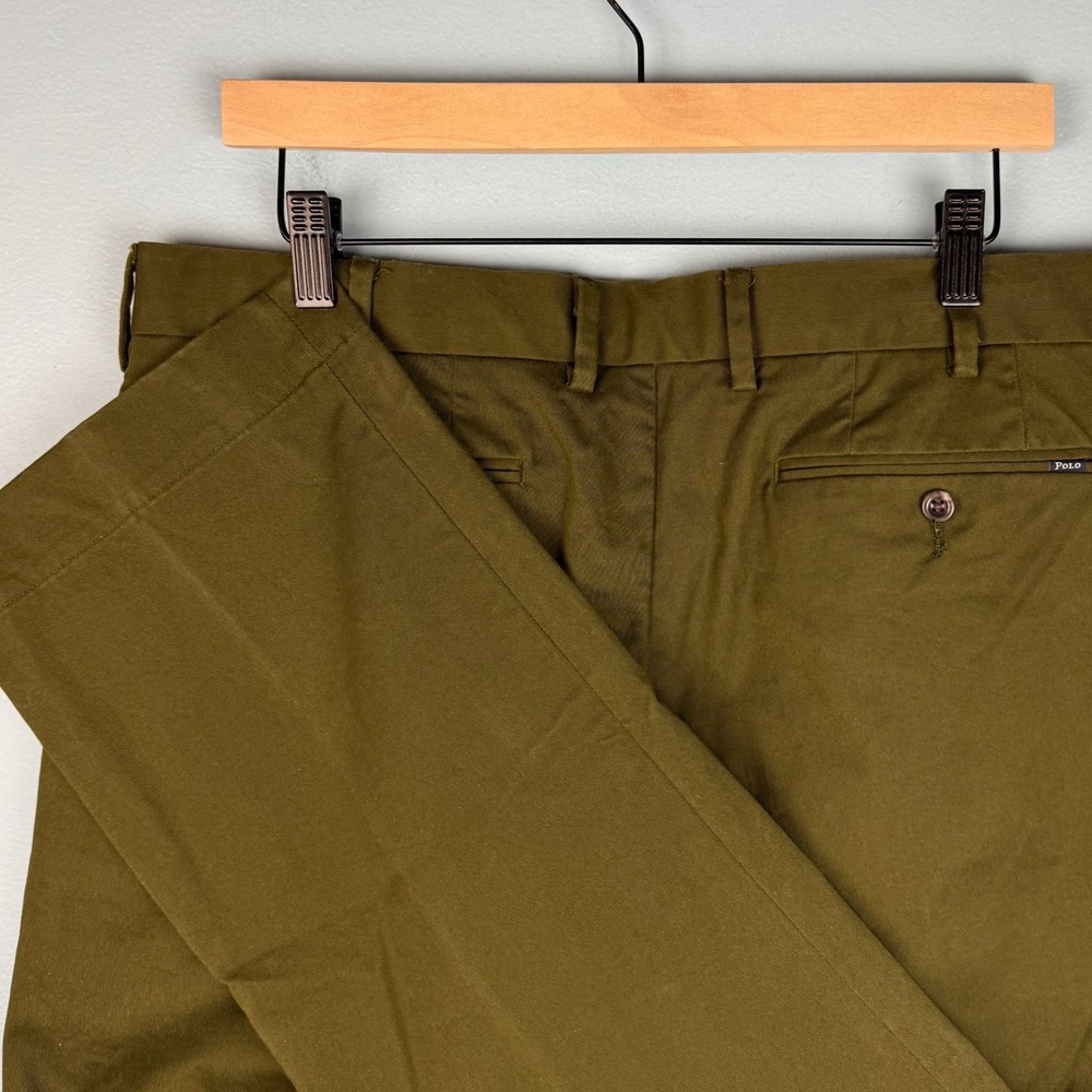 Polo Ralph Lauren Stretch Classic Fit Chino Pants Mens 35x31 Olive Green Trouser